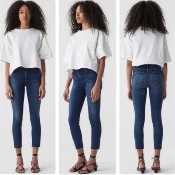 Agolde Sophie High Waisted Jeans Cropped Size 31 - Picture 2 of 9